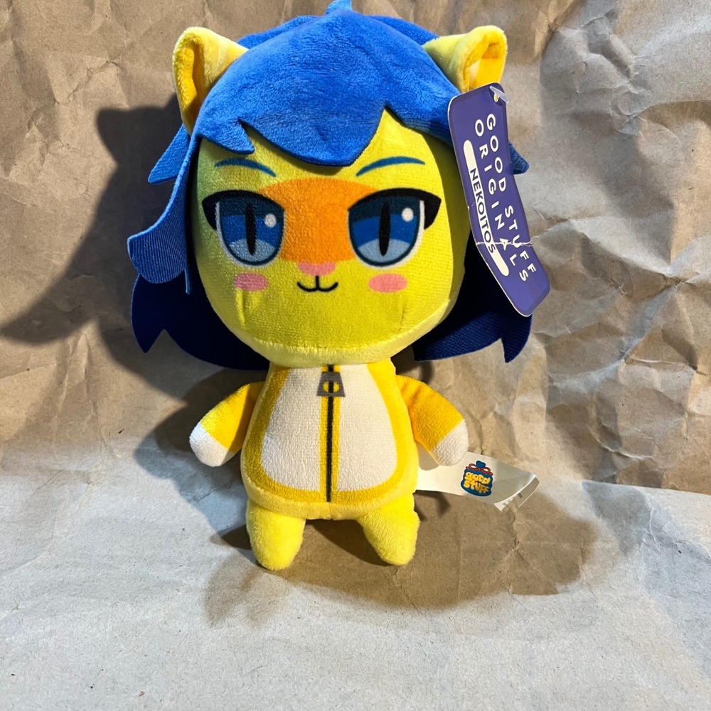 Good Stuff Nekoitos Plush Yellow Blue Anime Cat Original Stuffed Toy NWT
